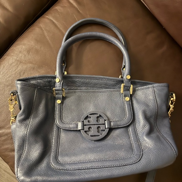 Tory Burch Blue Leather Satchel - Picture 2 of 4